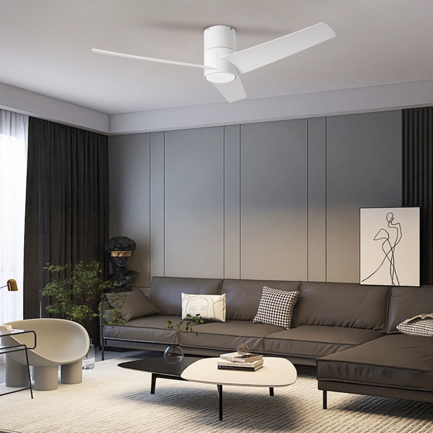 ZEVENTI - Ventilador de techo LED regulable BARROSA LED/18W/230V 3000-6000K Wi-Fi Tuya blanco + control remoto