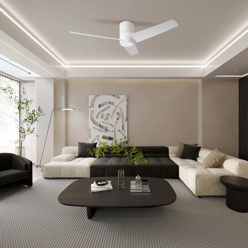 ZEVENTI - Ventilador de techo LED regulable BARROSA LED/18W/230V 3000-6000K Wi-Fi Tuya blanco + control remoto
