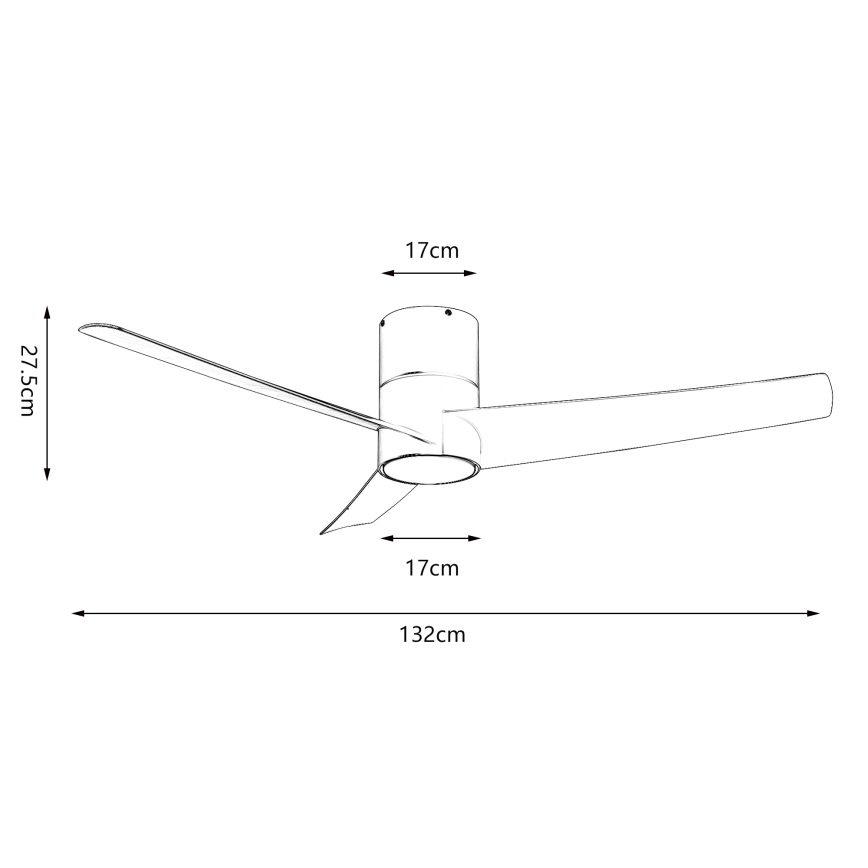 ZEVENTI - Ventilador de techo LED regulable BARROSA LED/18W/230V 3000-6000K Wi-Fi Tuya blanco + control remoto
