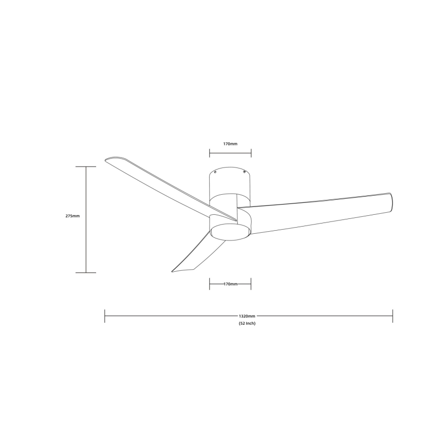 ZEVENTI - Ventilador de techo LED regulable BARROSA LED/18W/230V 3000-6000K Wi-Fi Tuya cromo mate + control remoto