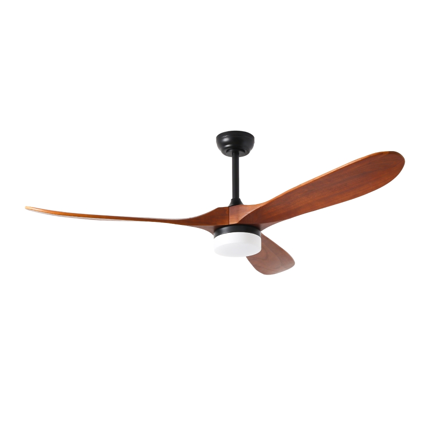 ZEVENTI - Ventilador de techo LED regulable GINOSA LED/18W/230V 3000-6000K Wi-Fi Tuya negro/roble + control remoto