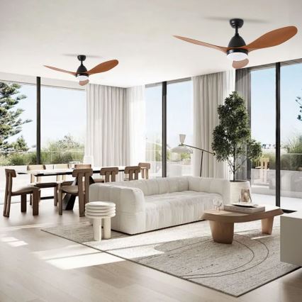 ZEVENTI - Ventilador de techo LED regulable MURO LED/18W/230V 3000-6000K Wi-Fi Tuya negro + control remoto