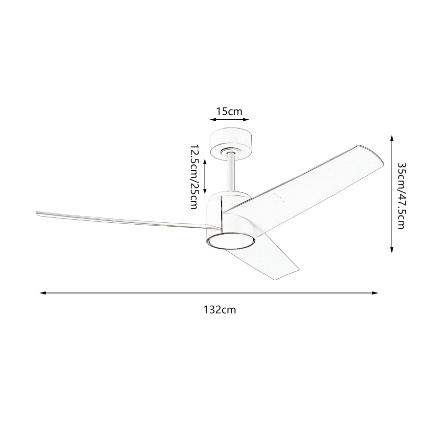 ZEVENTI - Ventilador de techo LED regulable ORVIETO LED/18W/230V 3000-6000K Wi-Fi Tuya negro + control remoto