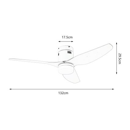 ZEVENTI - Ventilador de techo LED regulable PADUA LED/18W/230V 3000-6000K Wi-Fi Tuya blanco + control remoto