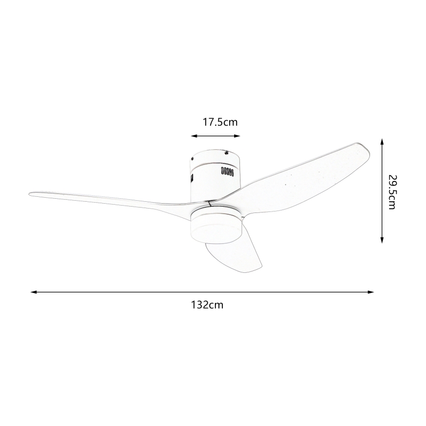 ZEVENTI - Ventilador de techo LED regulable PADUA LED/18W/230V 3000-6000K Wi-Fi Tuya blanco + control remoto