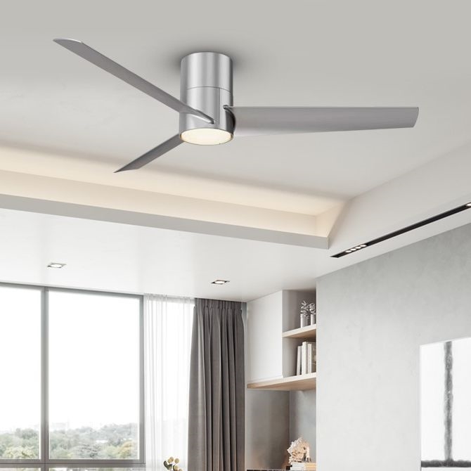 ZEVENTI - Ventilador de techo LED regulable BARROSA LED/18W/230V 3000-6000K Wi-Fi Tuya cromo mate + control remoto
