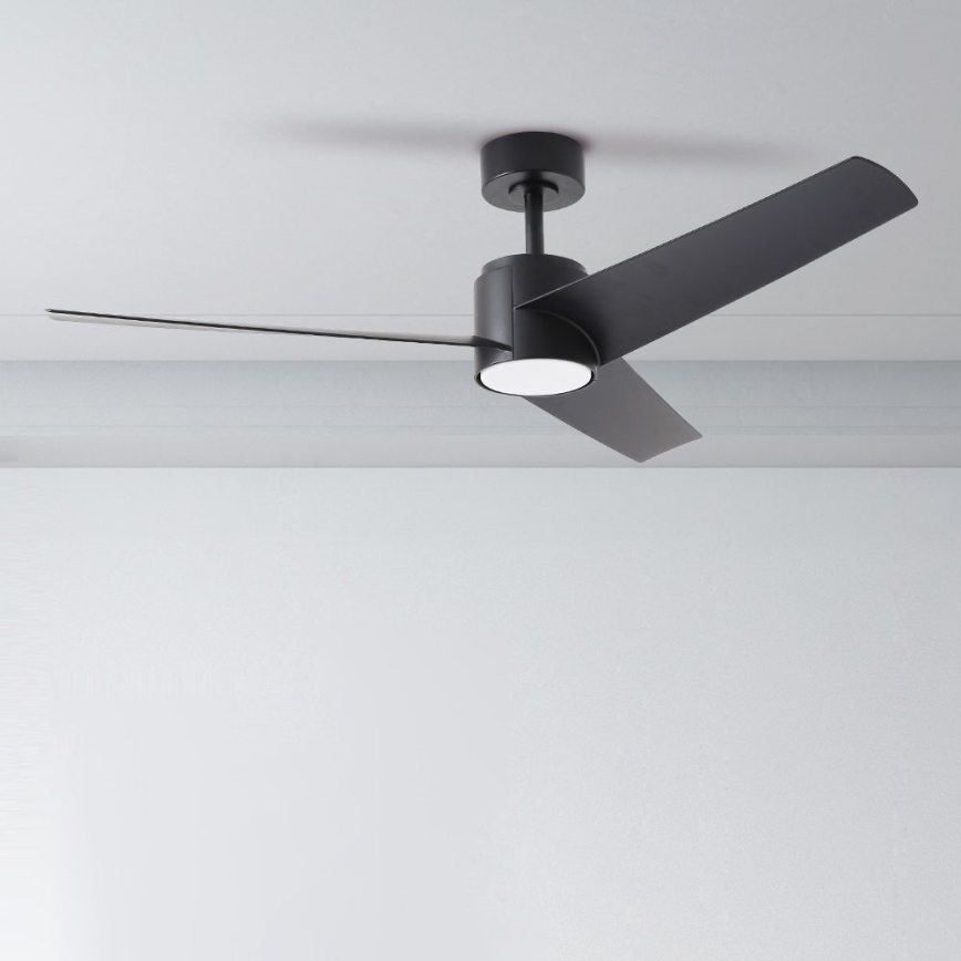 ZEVENTI - Ventilador de techo LED regulable ORVIETO LED/18W/230V 3000-6000K Wi-Fi Tuya negro + control remoto