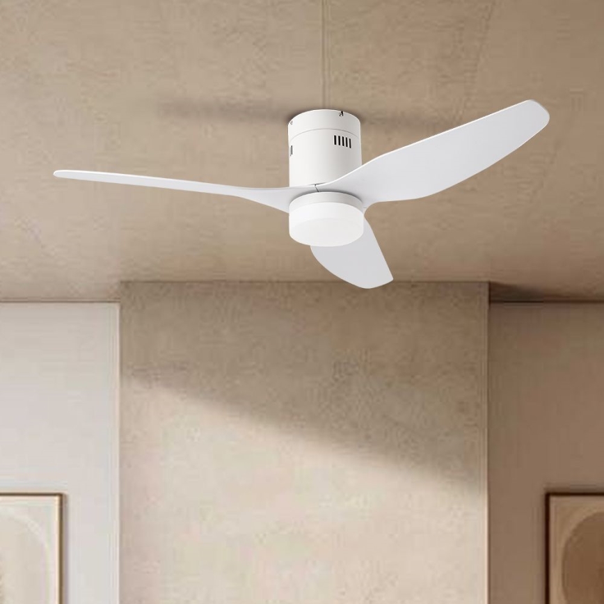 ZEVENTI - Ventilador de techo LED regulable PADUA LED/18W/230V 3000-6000K Wi-Fi Tuya blanco + control remoto