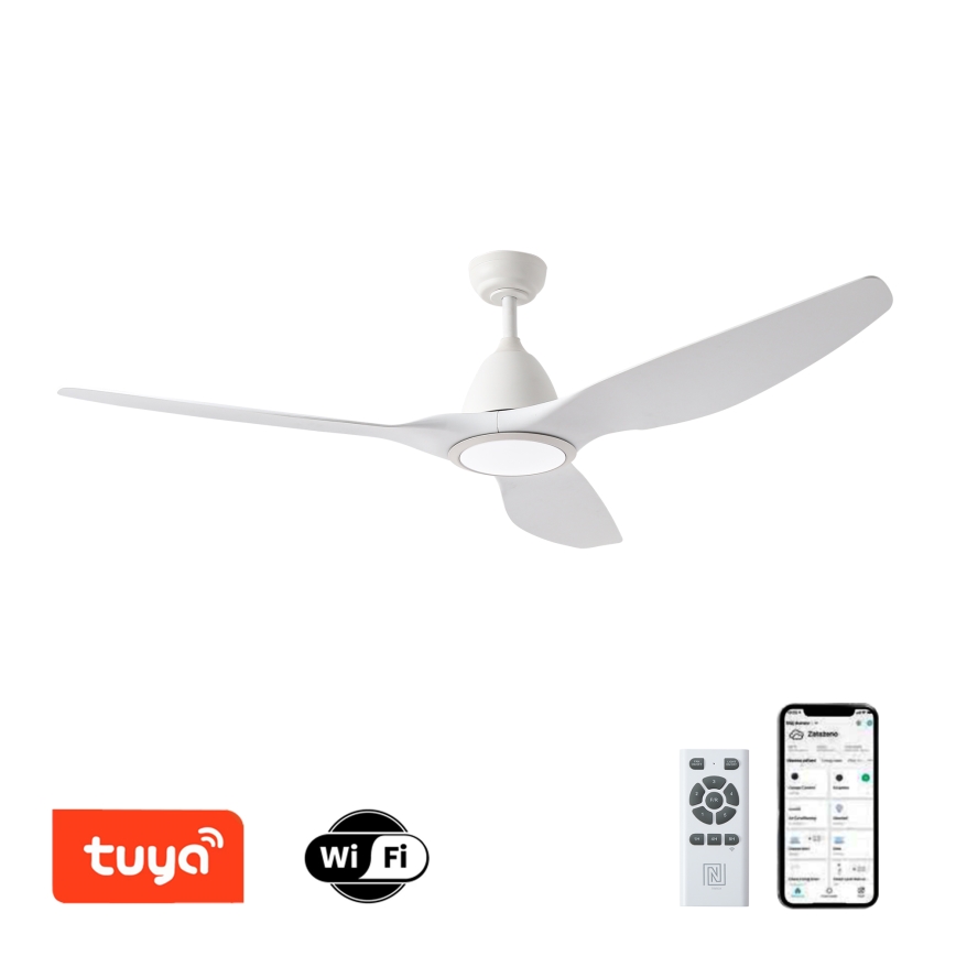 ZEVENTI - Ventilador de techo LED regulable URBINO LED/20W/230V 3000-6000K Wi-Fi Tuya blanco + control remoto