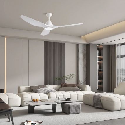 ZEVENTI - Ventilador de techo LED regulable URBINO LED/20W/230V 3000-6000K Wi-Fi Tuya blanco + control remoto