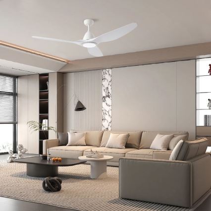 ZEVENTI - Ventilador de techo LED regulable URBINO LED/20W/230V 3000-6000K Wi-Fi Tuya blanco + control remoto