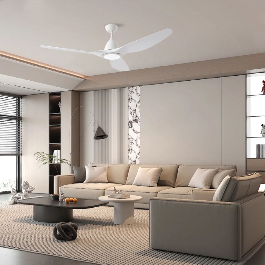 ZEVENTI - Ventilador de techo LED regulable URBINO LED/20W/230V 3000-6000K Wi-Fi Tuya blanco + control remoto