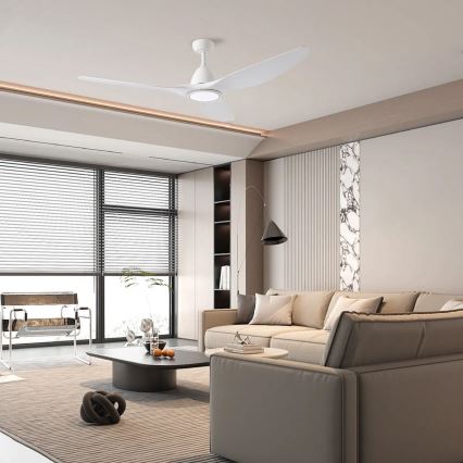 ZEVENTI - Ventilador de techo LED regulable URBINO LED/20W/230V 3000-6000K Wi-Fi Tuya blanco + control remoto