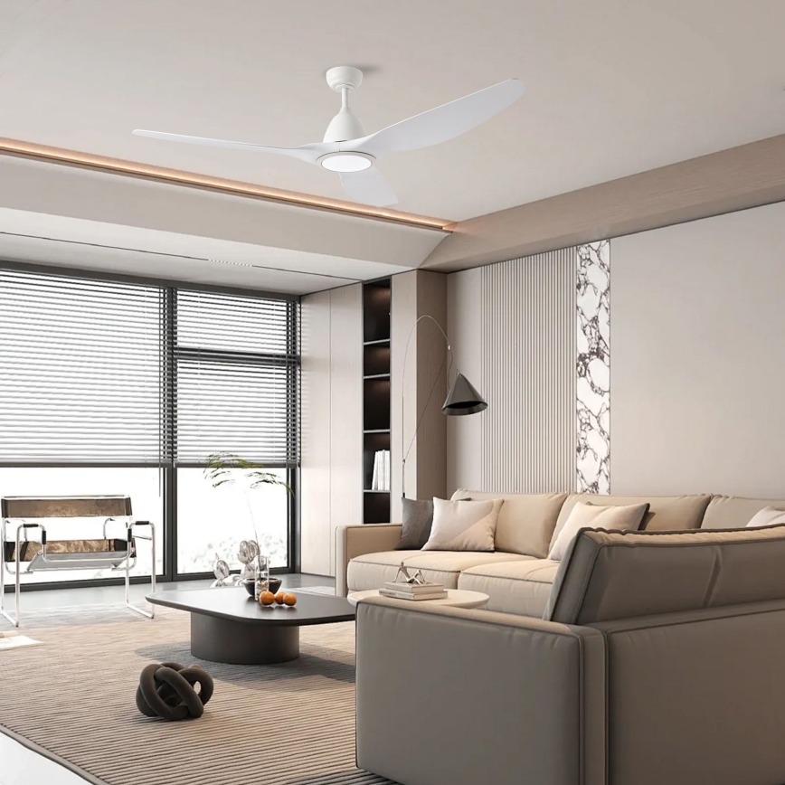ZEVENTI - Ventilador de techo LED regulable URBINO LED/20W/230V 3000-6000K Wi-Fi Tuya blanco + control remoto