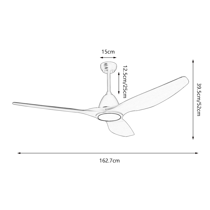 ZEVENTI - Ventilador de techo LED regulable URBINO LED/20W/230V 3000-6000K Wi-Fi Tuya blanco + control remoto