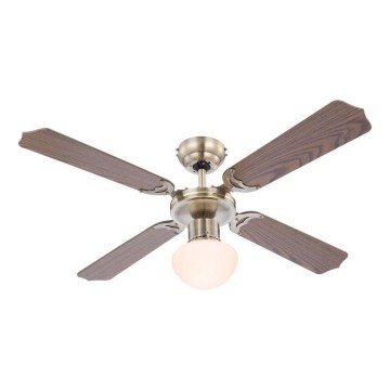 ZEVENTI - Ventilador de techo NAVAGIO 1xE27/60W/230V marrón