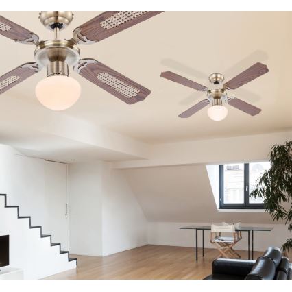 ZEVENTI - Ventilador de techo NAVAGIO 1xE27/60W/230V marrón