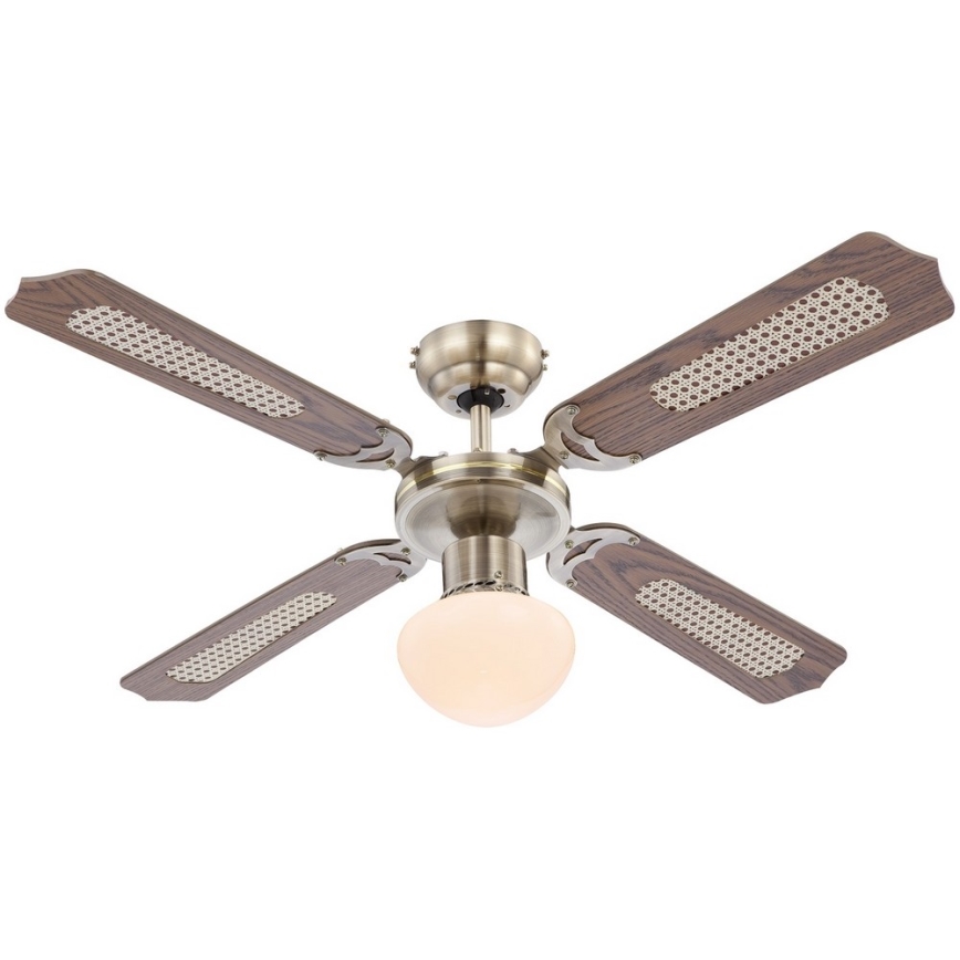 ZEVENTI - Ventilador de techo NAVAGIO 1xE27/60W/230V marrón
