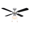 ZEVENTI - Ventilador de techo NAVAGIO 1xE27/60W/230V negro/blanco