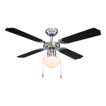 ZEVENTI - Ventilador de techo NAVAGIO 1xE27/60W/230V negro/blanco