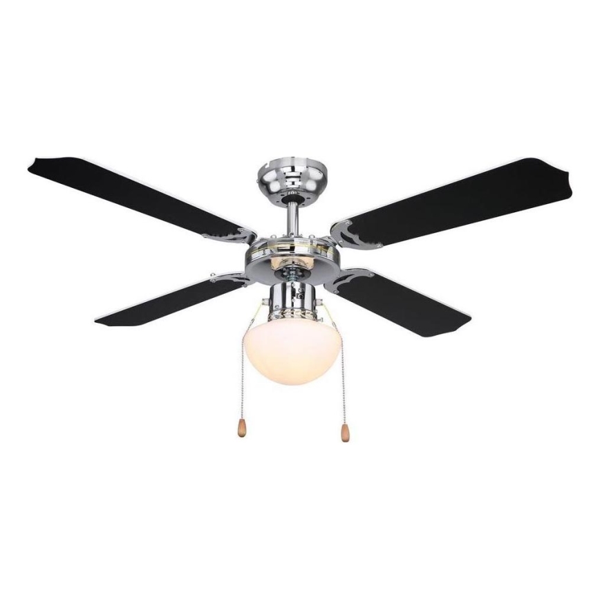 ZEVENTI - Ventilador de techo NAVAGIO 1xE27/60W/230V negro/blanco