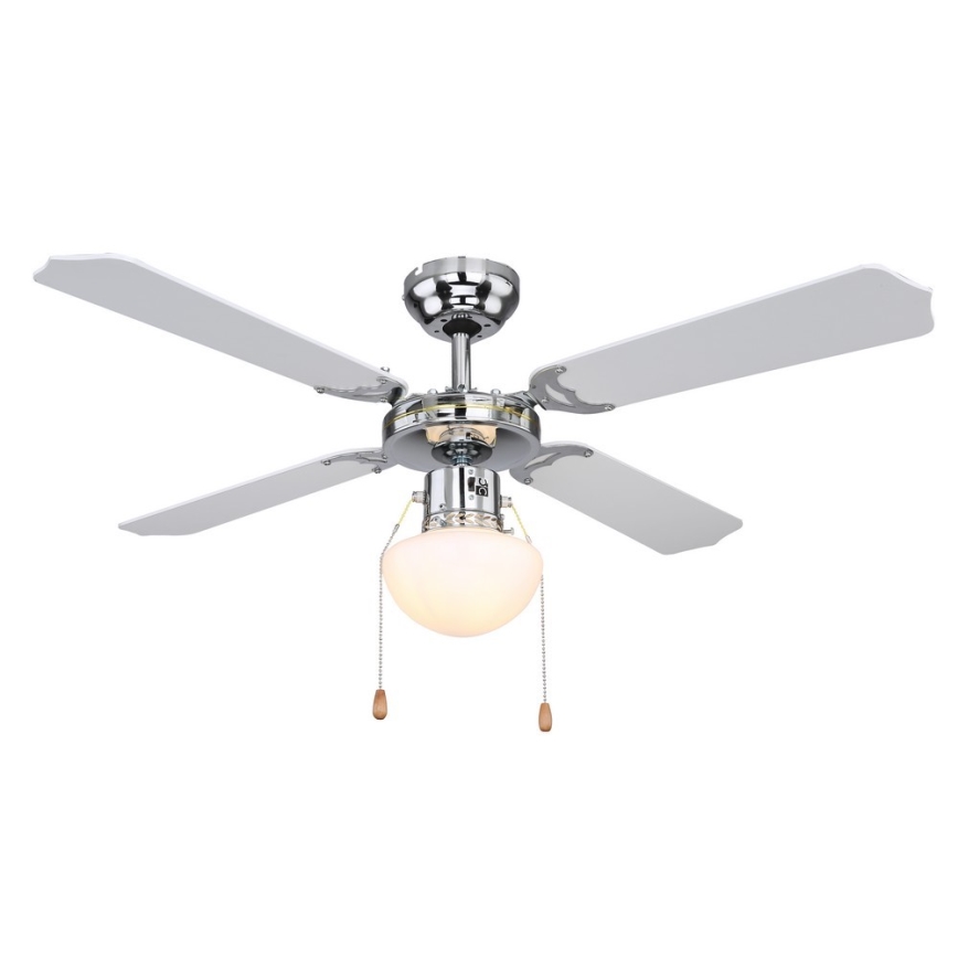 ZEVENTI - Ventilador de techo NAVAGIO 1xE27/60W/230V negro/blanco