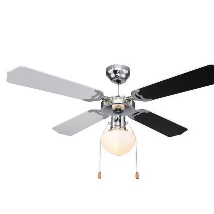ZEVENTI - Ventilador de techo NAVAGIO 1xE27/60W/230V negro/blanco