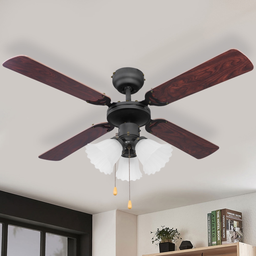 ZEVENTI - Ventilador de techo ZURRIOLA 3xE27/60W/230V