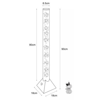 Zuma Line - LED RGB Lámpara de pie LED/3,6W/5V