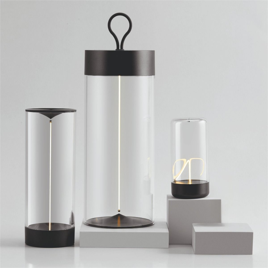 Zuma Line - Lámpara de mesa recargable y regulable LED/0,5W/230V negro IP54