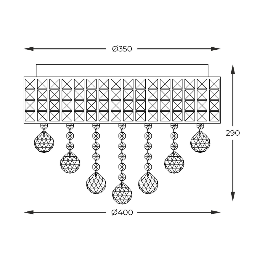 Zuma Line - Plafón 6xG9/25W/230V diá. 40 cm cromo brillante