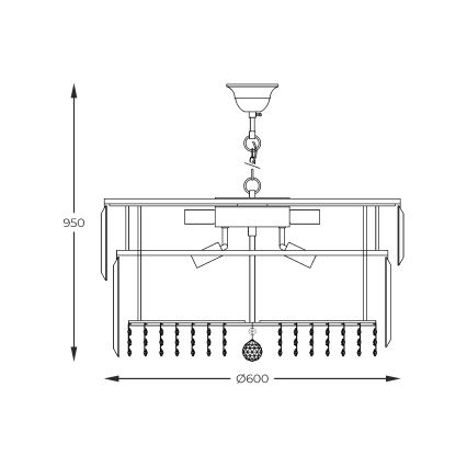 Zuma Line - Lámpara colgante con cadena 16xE14/40W/230V diá. 60 cm dorado