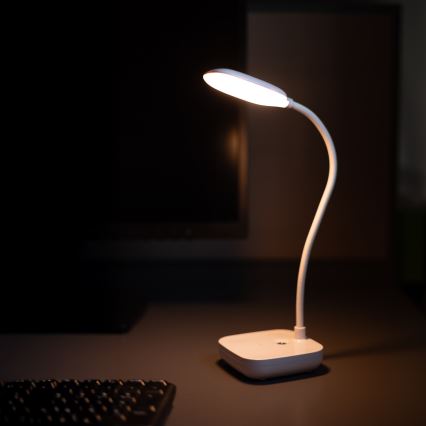 Zuma Line 1961-WH - Lámpara de mesa LED recargable LED/7W/1200 mAh 3000/4500/6000K blanco