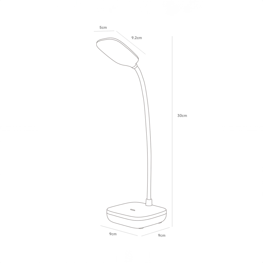 Zuma Line 1961-WH - Lámpara de mesa LED recargable LED/7W/1200 mAh 3000/4500/6000K blanco