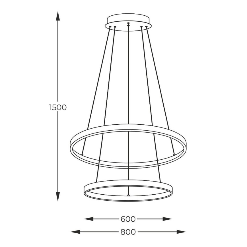 Zuma Line - Lámpara LED colgante LED/60W/230V 3000/4000/6000K diá. 80 cm negro