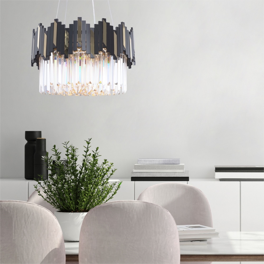 Zuma Line - Lámpara colgante 6xE14/40W/230V negro/dorado