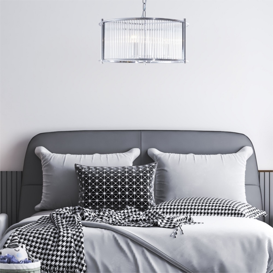 Zuma Line - Lámpara colgante con cadena 3xE27/40W/230V cromo brillante