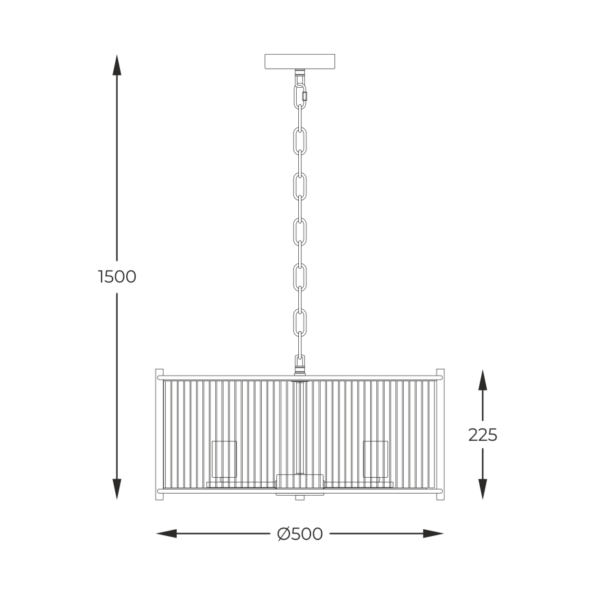Zuma Line - Lámpara colgante con cadena 3xE27/40W/230V cromo brillante