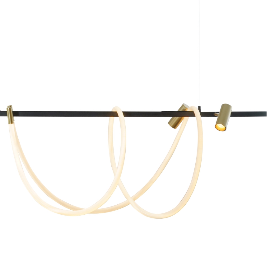Zuma Line - Lámpara de araña LED regulable LED/60W + LED/7,5W/230V 2700-6000K negro/dorado + control remoto