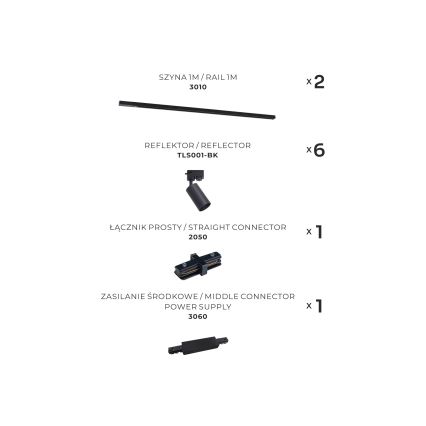 Zuma Line - Foco para sistema de rieles 6xGU10/35W/230V negro