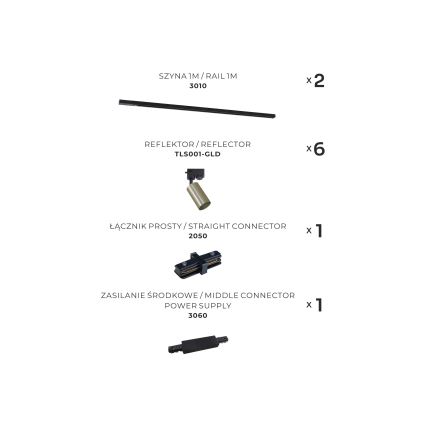 Zuma Line - Foco para sistema de rieles 6xGU10/35W/230V negro/dorado