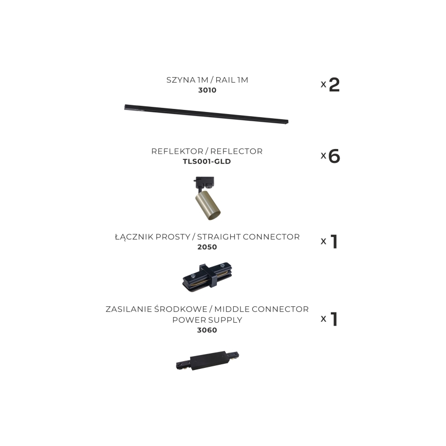 Zuma Line - Foco para sistema de rieles 6xGU10/35W/230V negro/dorado