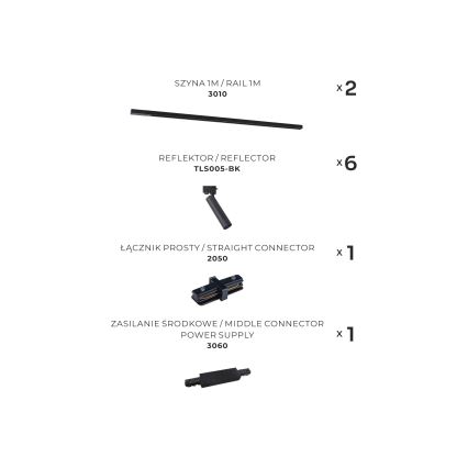 Zuma Line - Foco para sistema de rieles 6xGU10/35W/230V negro