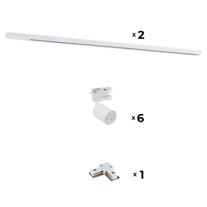 Zuma Line - Foco para sistema de rieles 6xGU10/10W/230V blanco + accesorios para rieles