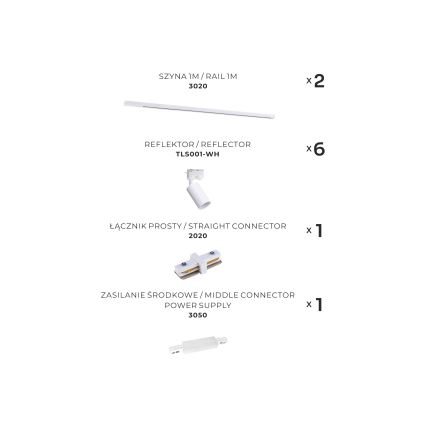 Zuma Line - Foco para sistema de rieles 6xGU10/35W/230V blanco
