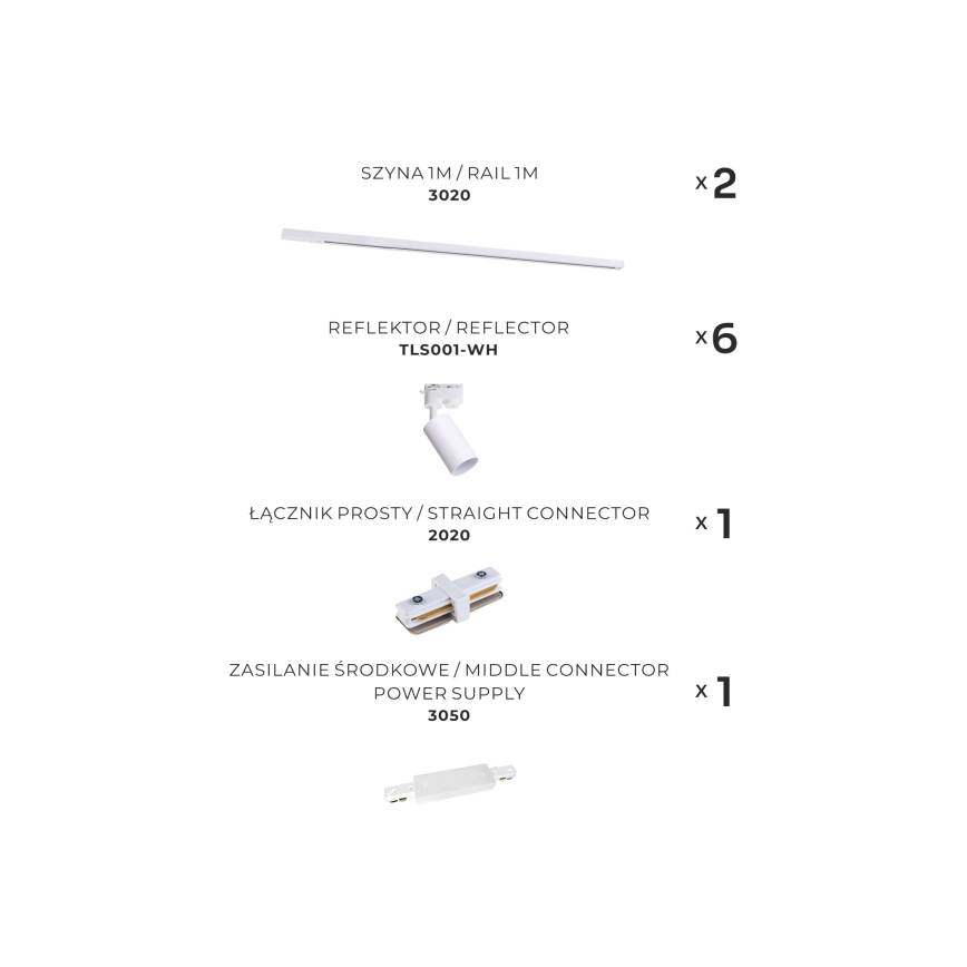 Zuma Line - Foco para sistema de rieles 6xGU10/35W/230V blanco