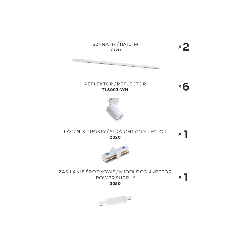 Zuma Line - Foco para sistema de rieles 6xGU10/35W/230V blanco
