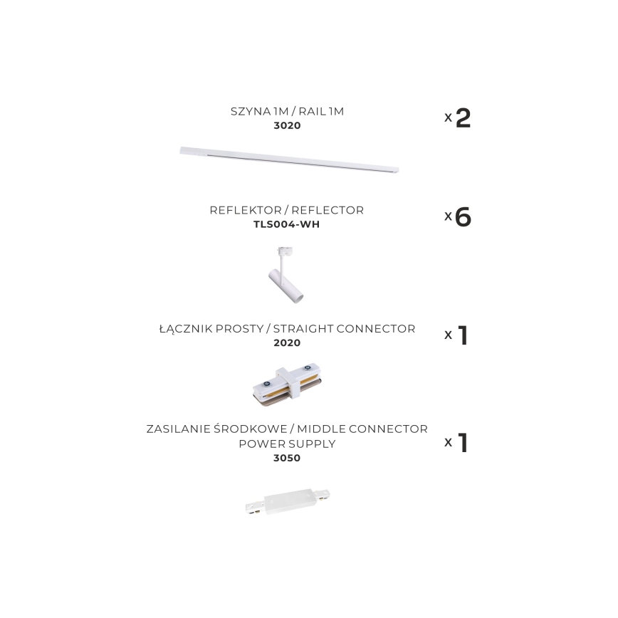 Zuma Line - Foco para sistema de rieles 6xGU10/35W/230V blanco