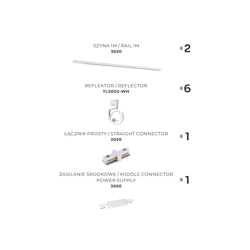 Zuma Line - Foco para sistema de rieles 6xGU10/10W/230V blanco