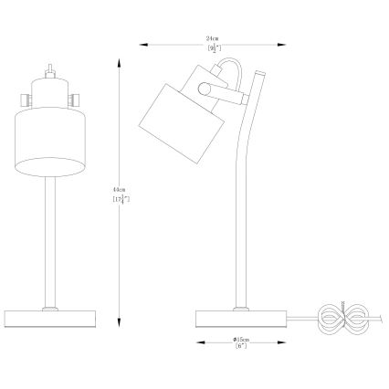 Zuma Line - Lámpara de mesa 1xE27/40W/230V blanco